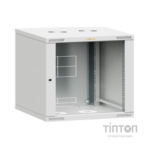 Шафа настінна Conteg 9U 19" глибина 450мм, розібрана, RAL7035 (RQN-U-09-60/45)