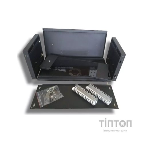 Шафа настінна Hypernet 4U 19" 600x350 (WMNC-350-4U-FLAT-BLACK)
