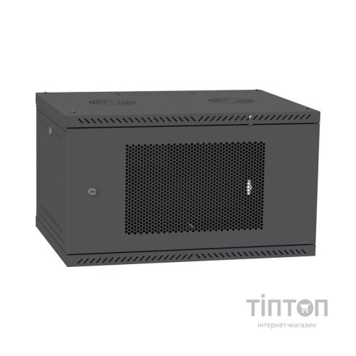 Шафа настінна Ipcom 6U, 600*450, перфоровані дверцята, RAL9005 (СН-6U-060х045-ДП-9005)