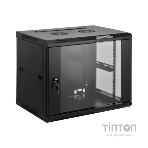 Шафа настінна Kingda 12U 19" 600x600 RAL9004 (KD-007-6612)