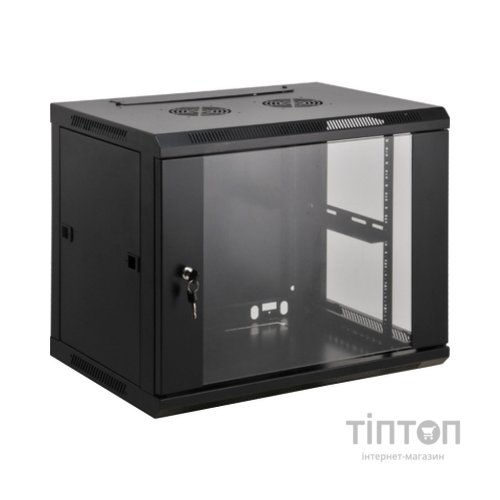 Шафа настінна Kingda 9U 19" 600x450 RAL9004 (KD-007-6409)