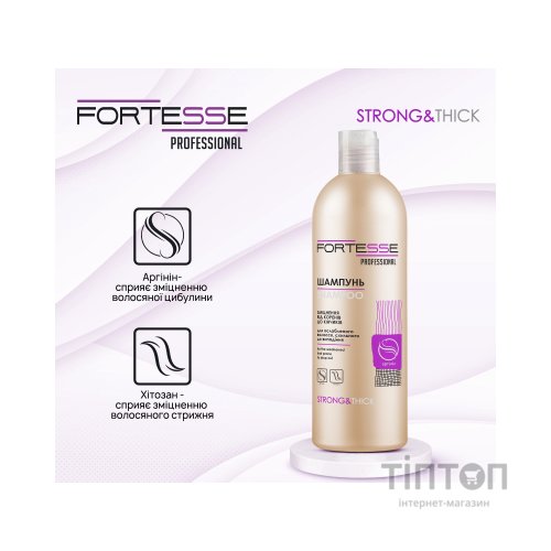 Шампунь Fortesse Professional Strong & Thick Зміцнювальний Для ослабленого волосся, схильного до випадіння 400 мл (4823115501561)