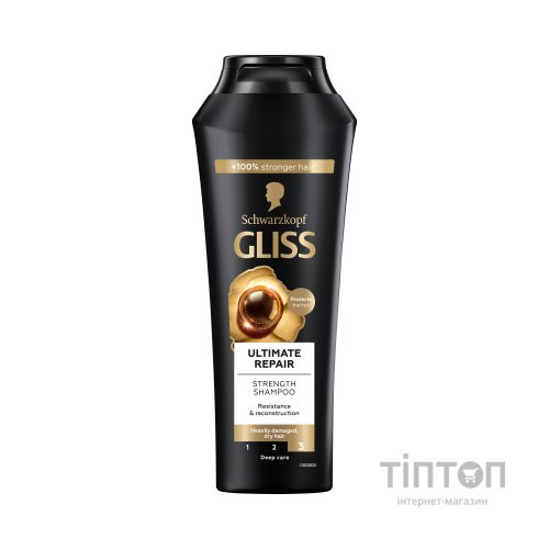 Шампунь Gliss Ultimate Repair для пошкодженого та сухого волосся 250 мл (9000100662918/9000100801416)