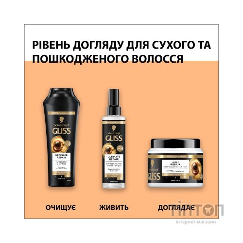 Шампунь Gliss Ultimate Repair для пошкодженого та сухого волосся 250 мл (9000100662918/9000100801416)