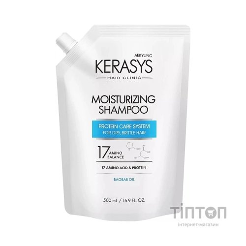 Шампунь KeraSys Hair Clinic Moisturizing Shampoo Дой-пак 500 мл (8801046900703)