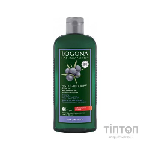 Шампунь Logona для сухої шкіри голови проти лупи Ялівець 250 мл (4017645036840)