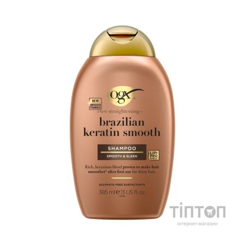 Шампунь OGX Brazilian Keratin Smooth для зміцнення волосся 385 мл (0022796976017)