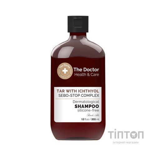 Шампунь The Doctor Health & Care Tar With Ichthyol + Sebo-Stop Complex Дьогтьовий з іхтіолом 355 мл (8588006041750)
