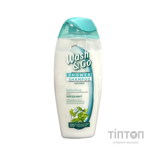 Шампунь Wash&Go 2 в 1 Свіжість і бадьорість з водяною м'ятою 250 мл (8008970053134)