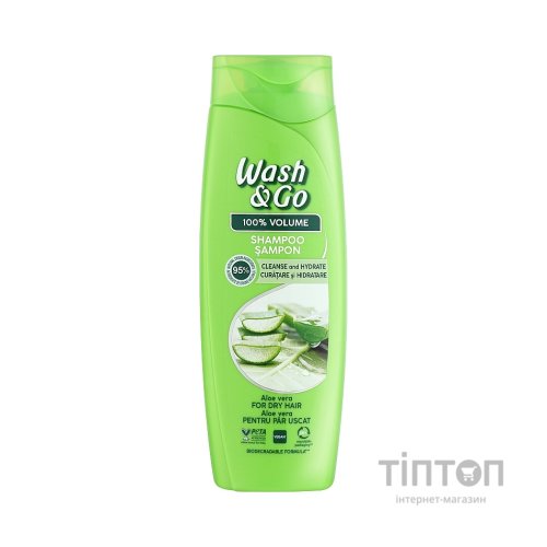 Шампунь Wash&Go Для сухого волосся з екстрактом алое вера 360 мл (8008970056746)