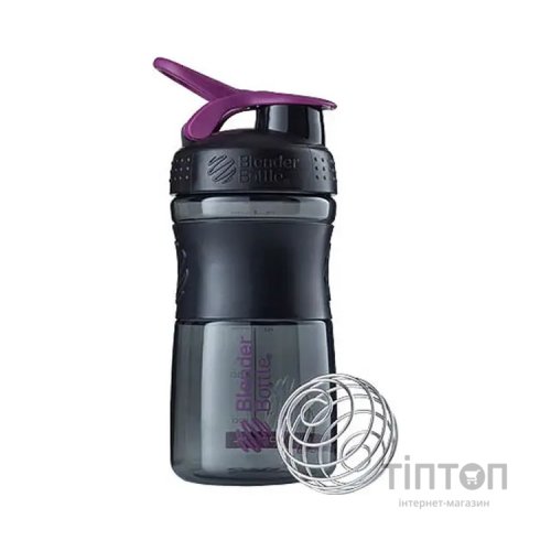 Шейкер спортивний BlenderBottle SportMixer 20oz/590ml Black/Plum (SM 20oz Black/Plum)