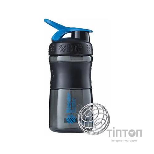 Шейкер спортивний BlenderBottle SportMixer 590ml Black/Cyan ORIGINAL (SM 20oz Black/Cyan)