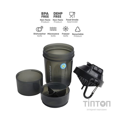 Шейкер спортивний SmartShake Original2GO 600ml Black (10560802)