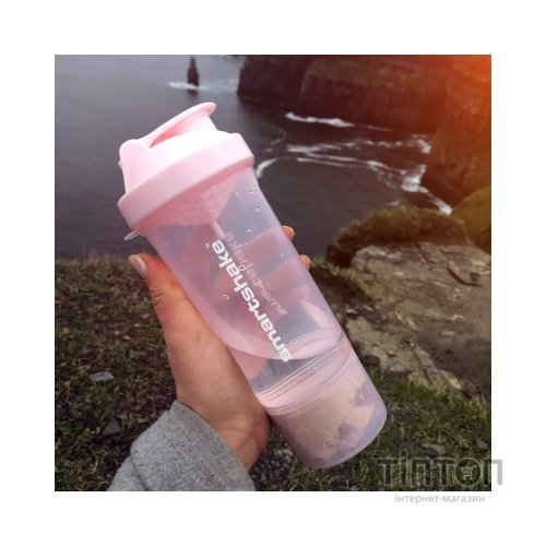 Шейкер спортивний SmartShake Slim 500ml Cotton Pink (10252501)