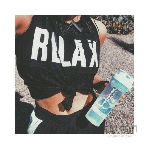 Шейкер спортивний SmartShake Slim 500ml Neon Blue (10253101)