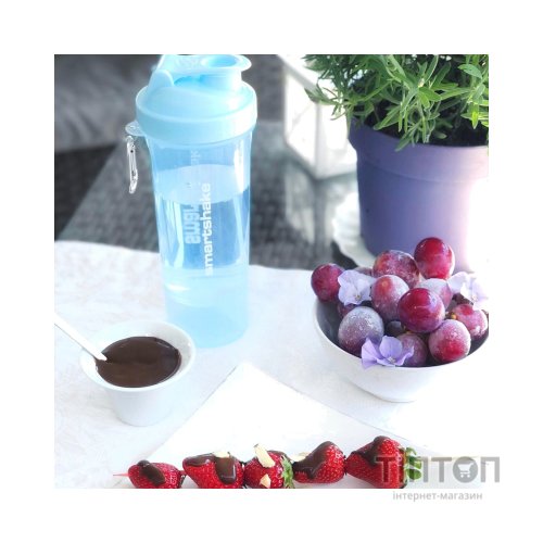 Шейкер спортивний SmartShake Slim 500ml Neon Blue (10253101)