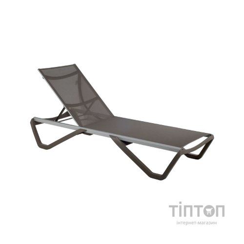 Шезлонг PAPATYA Wave сіро-коричневий сітка сіро-коричневий (4168)