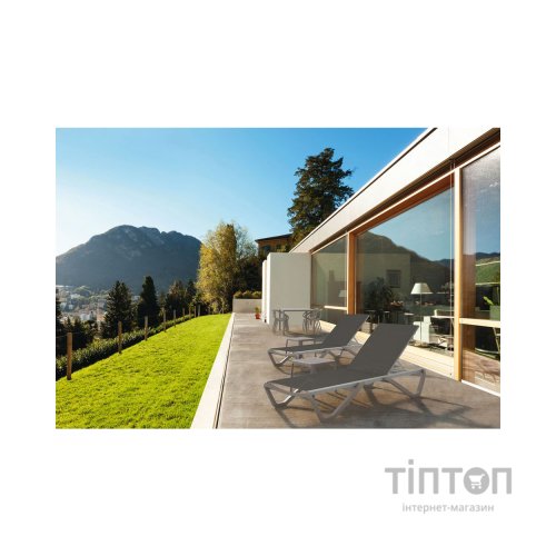 Шезлонг PAPATYA Wave сіро-коричневий сітка сіро-коричневий (4168)