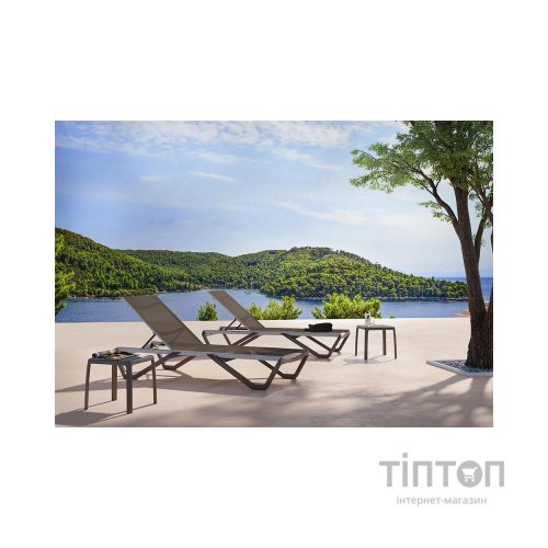 Шезлонг PAPATYA Wave сіро-коричневий сітка сіро-коричневий (4168)