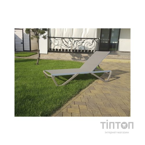 Шезлонг PAPATYA Wave сіро-коричневий сітка сіро-коричневий (4168)