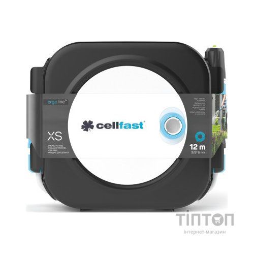 Шланг для поливу Cellfast на катушці ERGO XS, 10+2м, шланга 3/8", комплект конекторів та зрошувач ERGO (55-400)