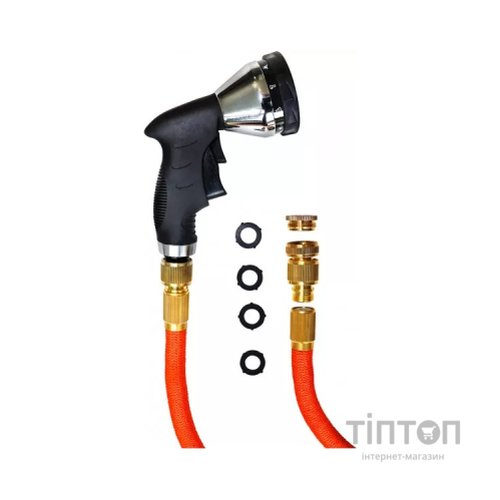 Шланг для поливу Gruntek King Cobra з пістолетом та перехідниками 5 шт. (296225001)