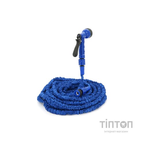 Шланг для поливу Voltronic 10-30м/100ft + розпилювач, насадка на кран, Blue/Green, Box (Garden hose 10-30)