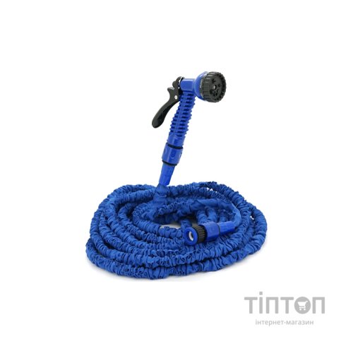 Шланг для поливу Voltronic 10-30м/100ft + розпилювач, насадка на кран, Blue/Green, Box (Garden hose 10-30)