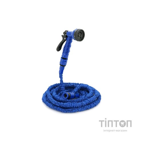 Шланг для поливу Voltronic KY-150B, 5-15м/50ft, + розпилювач, насадка на кран, Blue, Box (KY-150B)
