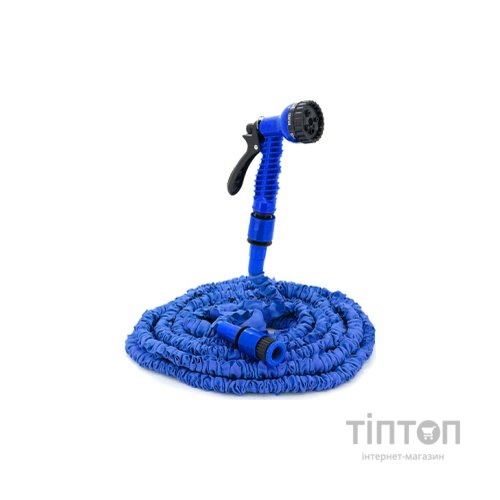 Шланг для поливу Voltronic KY-225B, 7.5-22.5м/75ft, Blue, + розпилювач, насадка на кран, Box (KY-225B)