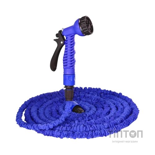 Шланг для поливу Voltronic KY-300B, 8.8-30м/100ft, + розпилювач, насадка на кран, Blue, Box (KY-300B)