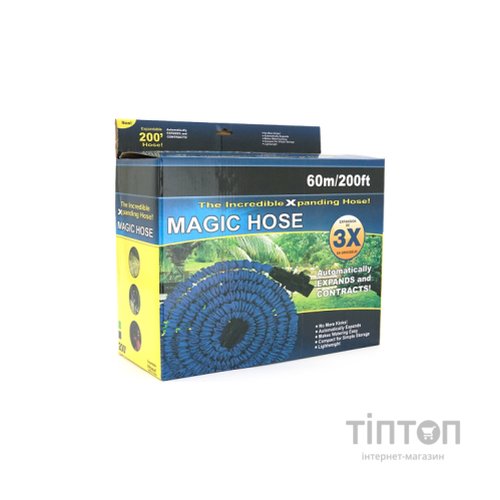 Шланг для поливу Voltronic KY-600B, 20-60м/200ft, + розпилювач, насадка на кран, Blue, Box (KY-600B)