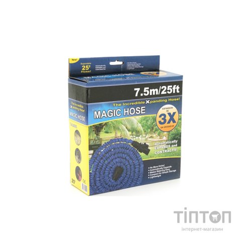 Шланг для поливу Voltronic KY-75G, 2,5-7.5м/25ft, + розпилювач, насадка на кран, Green, Box (KY-75G)