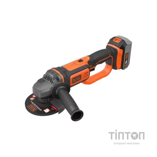 Шліфувальна машина Black&Decker 18V, 4Ah, 125 мм, 8600 об/хв (BCG720M1)