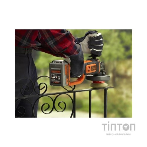 Шліфувальна машина Black&Decker 18V, 4Ah, 125 мм, 8600 об/хв (BCG720M1)