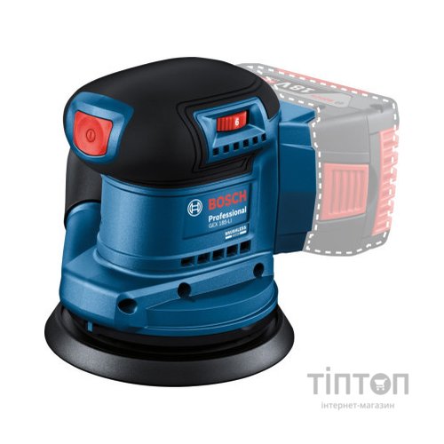Шліфувальна машина Bosch GEX 185-LI, 18В, 125 мм, 6000-10000 об/хв (без АКБ та ЗП) (0.601.3A5.020)