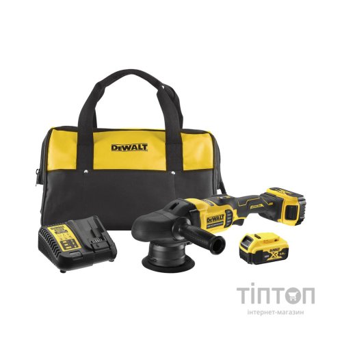Шліфувальна машина DeWALT полірувальна 18В XR Li-Ion, 2x5Ah, кейс TSTAK (DCM848P2)