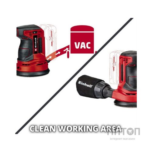Шліфувальна машина Einhell TE-RS 18LI - Solo 18В, 125 мм, 14000-22000кол/хв, (без АКБ та ЗП) (4462010)