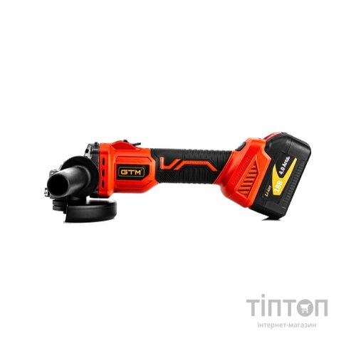 Шліфувальна машина GTM AGC18/125BL, 125мм, 18В, 3000-8500об/хв, 2x4Ah (AGC18/125BL)