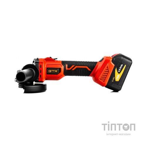Шліфувальна машина GTM AGC18/125BL, 125мм, 18В, 3000-8500об/хв (без АКБ та ЗП) (AGC18/125BL_BARE TOOL)