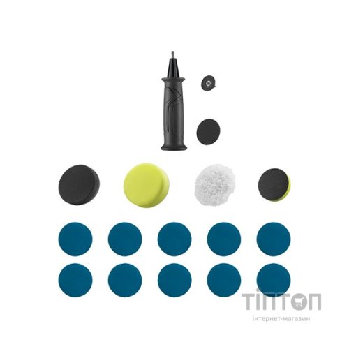 Шліфувальна машина Ryobi полірувальна RDP18-0, 18В ONE+, 76мм + набір аксесуарів (без АКБ та ЗП) (5133005897)