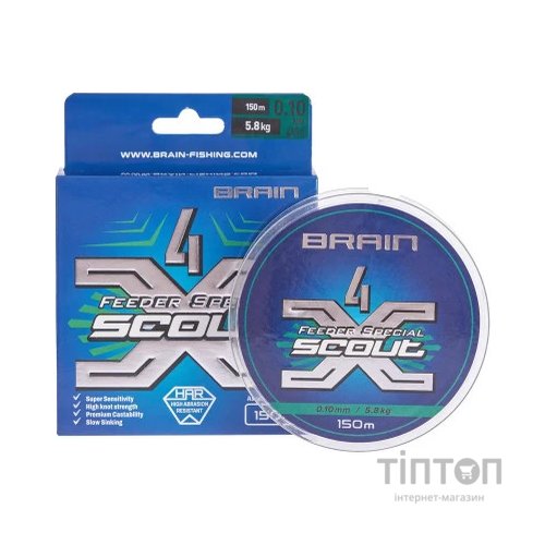 Шнур Brain Scout 4X 150m (camo) 0.100mm 5.8kg (1858.54.80)