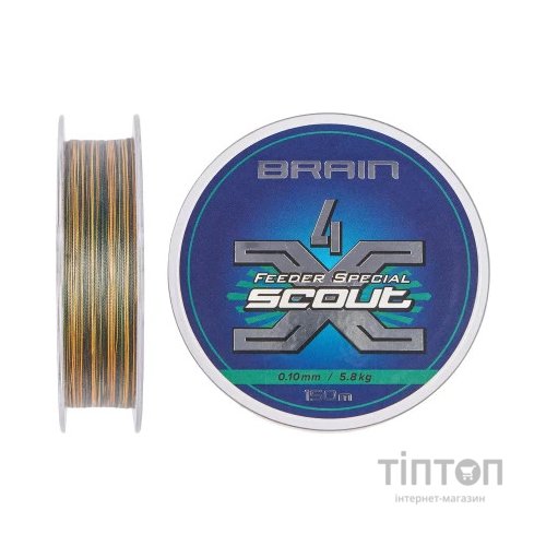 Шнур Brain Scout 4X 150m (camo) 0.148mm 8.6kg (1858.54.82)