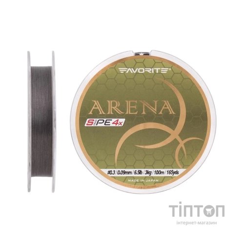 Шнур Favorite Arena PE 4x 100m 0.3/0.09mm 6.5lb/3kg Silver Gray (1693.10.94)