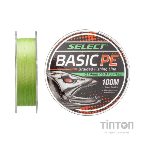 Шнур Select Basic PE 100m Light Green 0.16mm 18lb/8.3kg (1870.27.50)