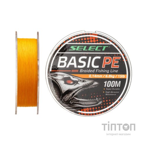 Шнур Select Basic PE 100m Помаранч 0.12mm 12lb/5.6kg (1870.27.54)