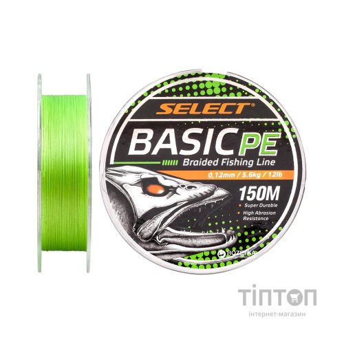 Шнур Select Basic PE 150m Light Green 0.12mm 12lb/5.6kg (1870.18.13)