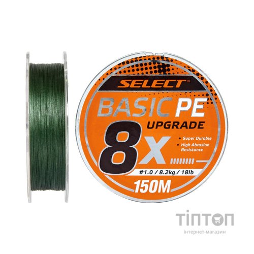 Шнур Select Basic PE 8x 150m Dark Green 0.8/0.12mm 14lb/6kg (1870.31.33)