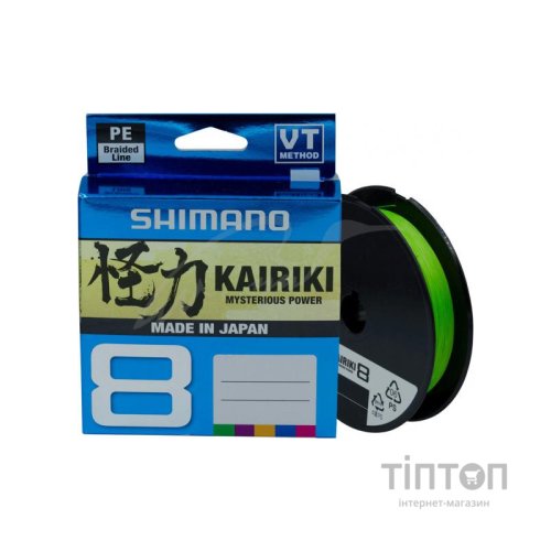 Шнур Shimano Kairiki 8 PE Mantis Green 150m 0.215mm 20.8kg (59WPLA58R06)
