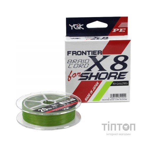 Шнур YGK_ТОВ Frontier Braid Cord X8 150m Green 1.2/0.185mm 20lb/9.0kg (5545.02.97)